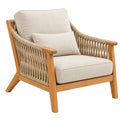 Fauteuil 76 x 82 x 86 cm en bois naturel et corde beige style bohème