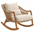Fauteuil à bascule 90 x 75 x 95 cm en bois et corde tressée beige style naturel