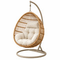 Fauteuil suspendu 105 x 105 x 195 cm en rotin naturel beige avec support style bohème