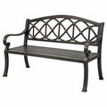 Banc de jardin 127 x 62 x 88 cm en métal noir style classique