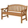 Banc de jardin 120 x 65 x 90 cm en bois marron avec accoudoirs style classique